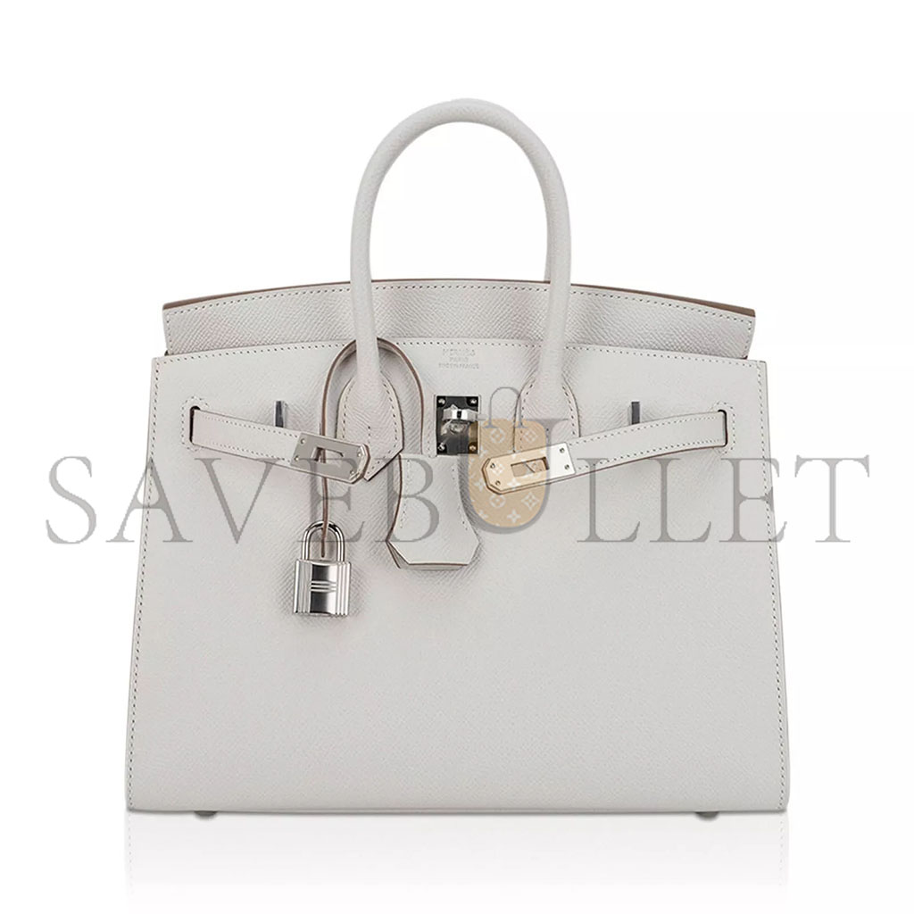 H**mes birkin 35 epsom leather pearl grey silver buckle luxury bag 205239520901 (35*28*18cm)